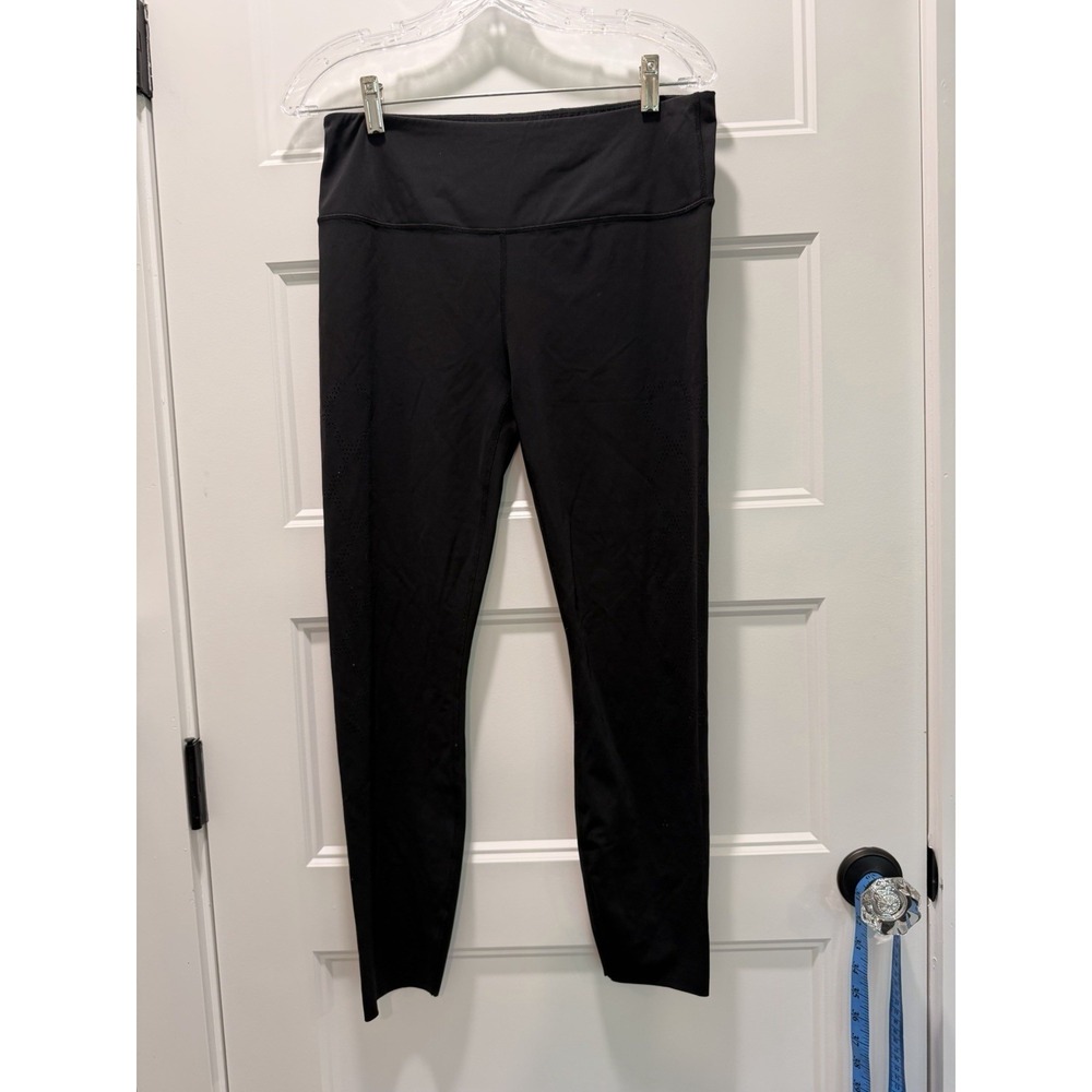 Varley Laser Cut Perforated 7/8 Leggings Womens Large L Black High Rise Yoga